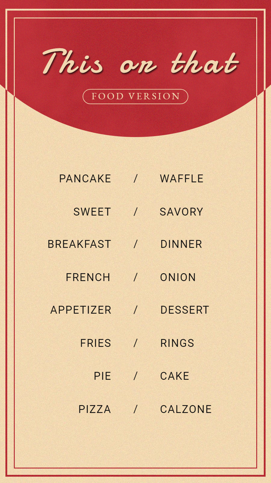 Delicious Food Red Menu Display Fashion Simple Style Poster Instagram Story