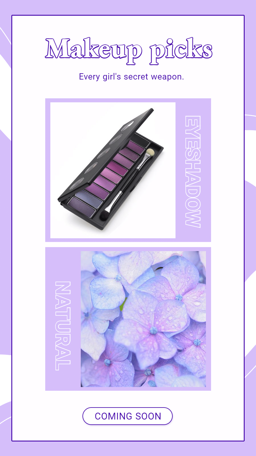 Purple Color Block Frame Literary Style Cosmetic Update Preview Ecommerce Story