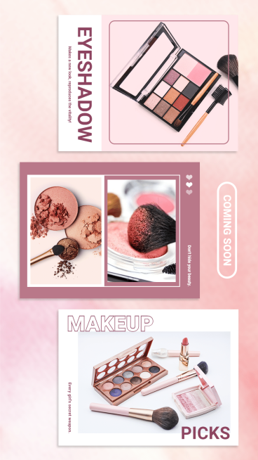 Pink Color Gradual Change Fashion Style Cosmetics Update Preview Ecommerce Story预览效果