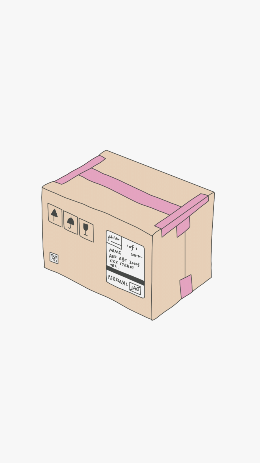 Simple Hand Painted White Icons Element Package Box Instagram Highlight