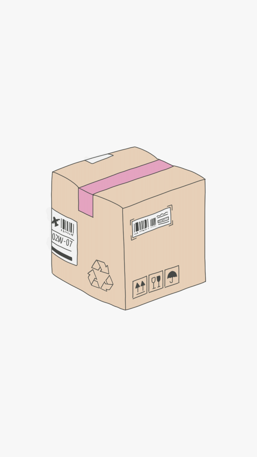 Simple Cute Hand Painted Paper Package Box Instagram Highlight