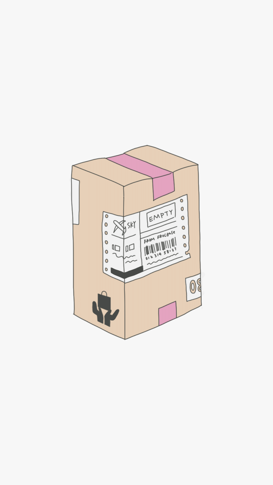 Hand Painted Label Element Packaging Box Illustration Instagram Highlight