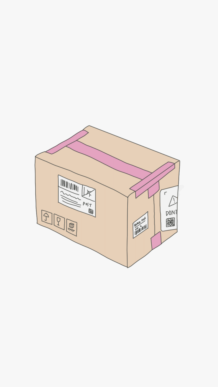 Bar Code Element Hand Painted Packaging Box Illustration Instagram Highlight