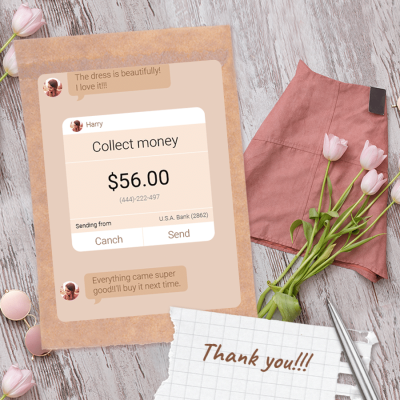 Paper Tear Style Commercial Use Female Clothes Users Feedback Ecommerce Product Image