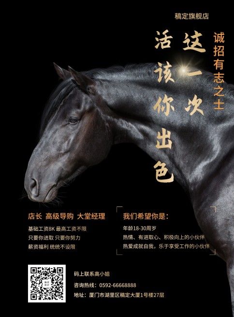 招聘炫酷商务张贴海报预览效果