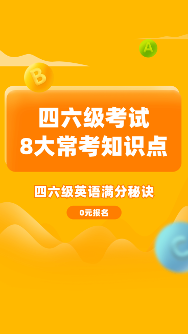 英语四六级知识直播竖版视频封面预览效果