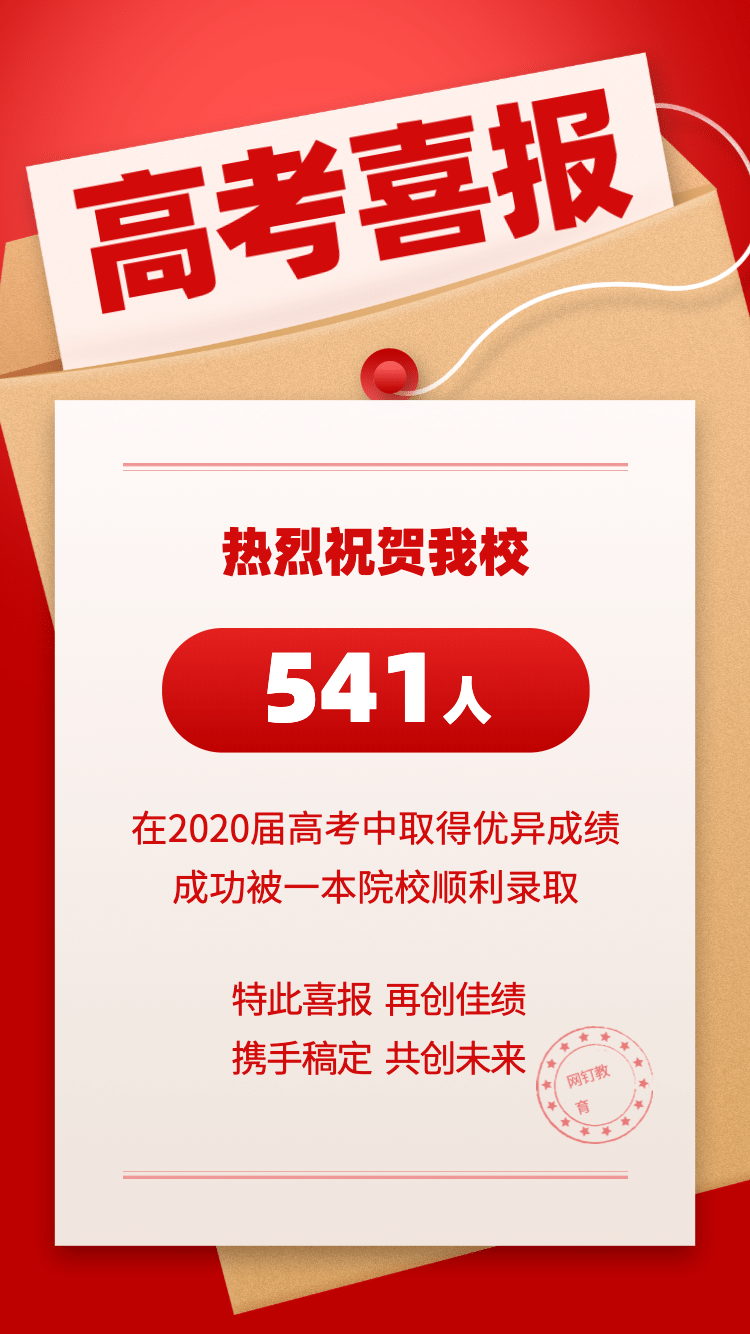 26WV教育机构考试高考喜报手机海报-微