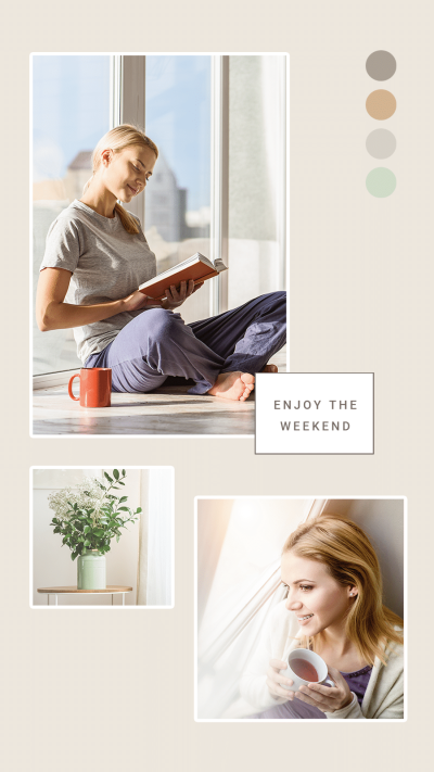 Life Sharing Photos Incentive Text Template Fashion Simple Style Poster Instagram Story