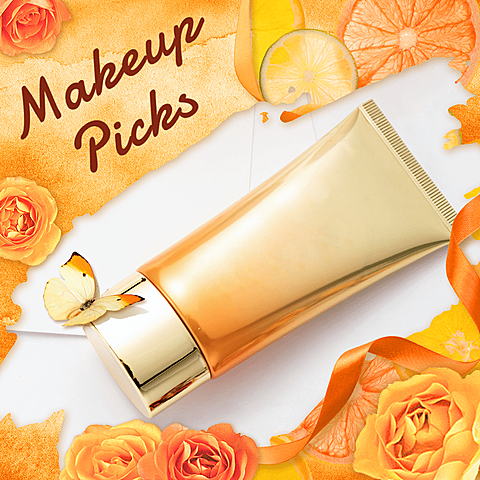 Literary Style Makeup Picks Display Ecommerce Product Image