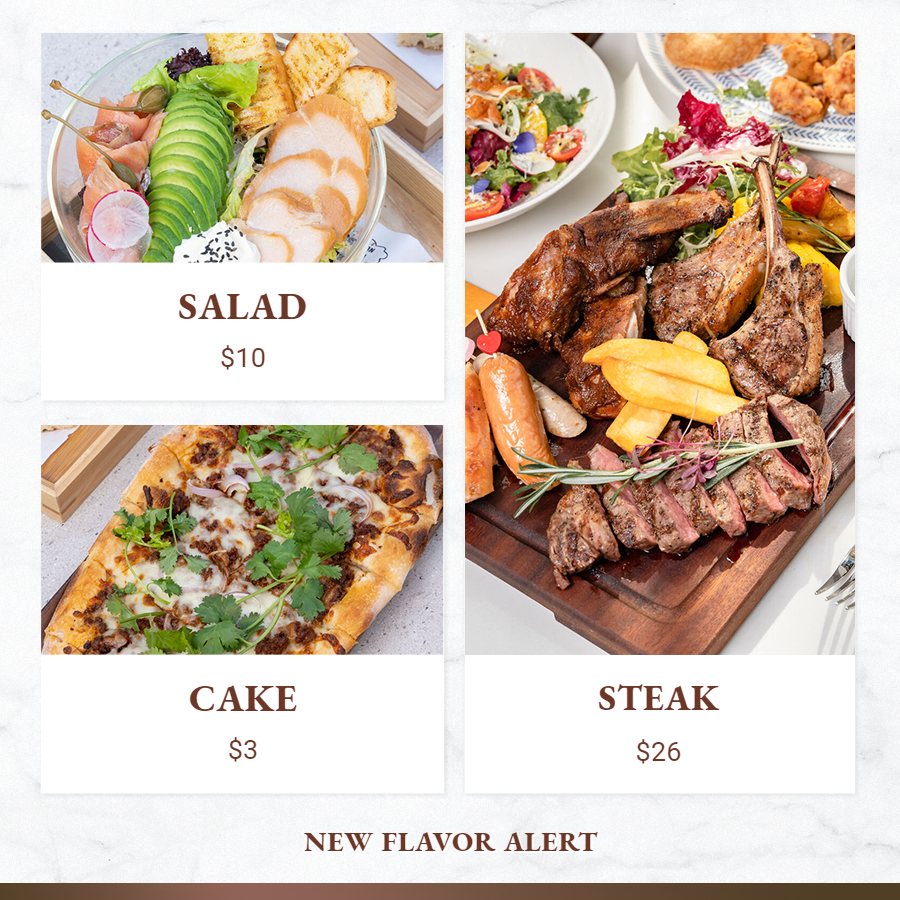 Delicious Food Price List Exotic Cuisine Promotion Fashion Simple Style Poster Ecommerce Product预览效果