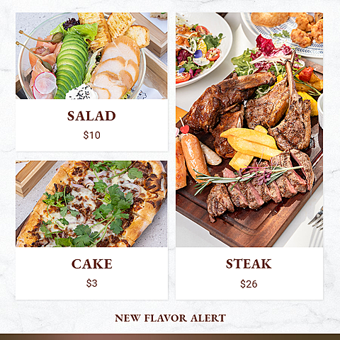 Delicious Food Price List Exotic Cuisine Promotion Fashion Simple Style Poster Ecommerce Product