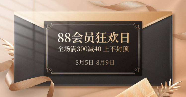 88会员节精致促销海报banner预览效果