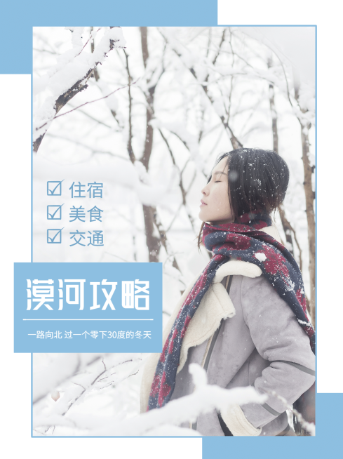 冬雪文艺小红书网红娱乐封面配图预览效果