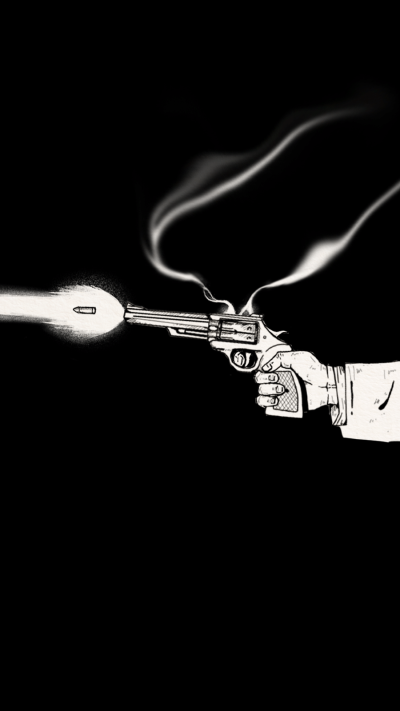 Retro Hand Painted Pistol Smoke Artistic Comic Instagaram Highlight