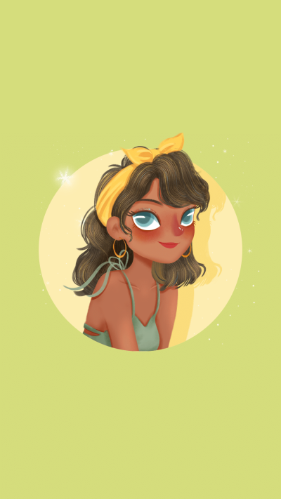 Hand Painted Cute Hairband Girls Illustration Instagram Highlight