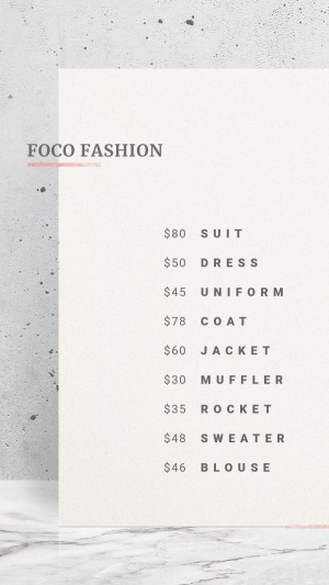 Simple Style Women's Wear Price List Ecommerce Story