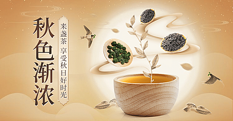 秋上新茶叶海报banner