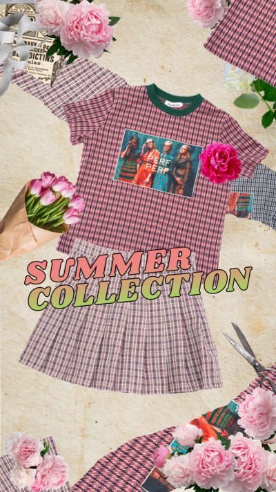 Flowers Decoration Girl Clothing Display Promotion Fashion Simple Style Poster Ecommerce Story
