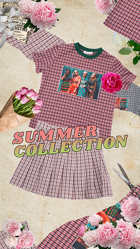 Flowers Decoration Girl Clothing Display Promotion Fashion Simple Style Poster Ecommerce Story
