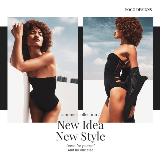 Black Color System Fashion Women's Wear Summer Collection Ecommerce Product Image预览效果