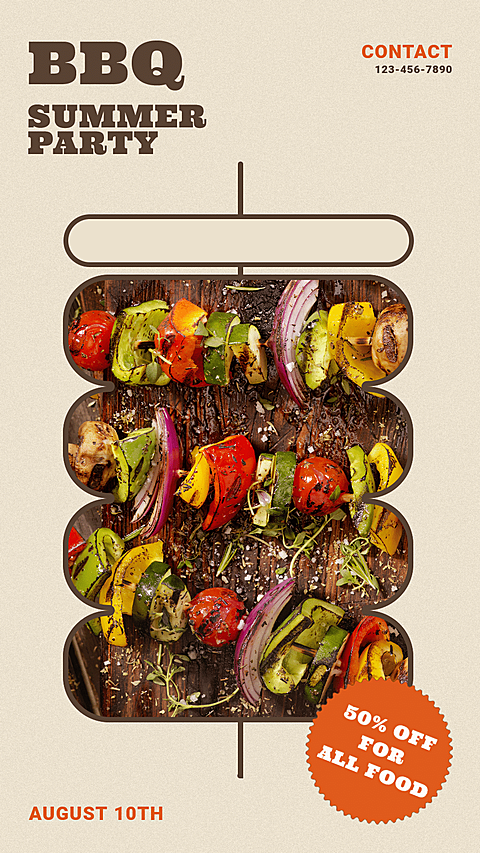 Creative Style Barbecue Summer Party Ecommerce Story