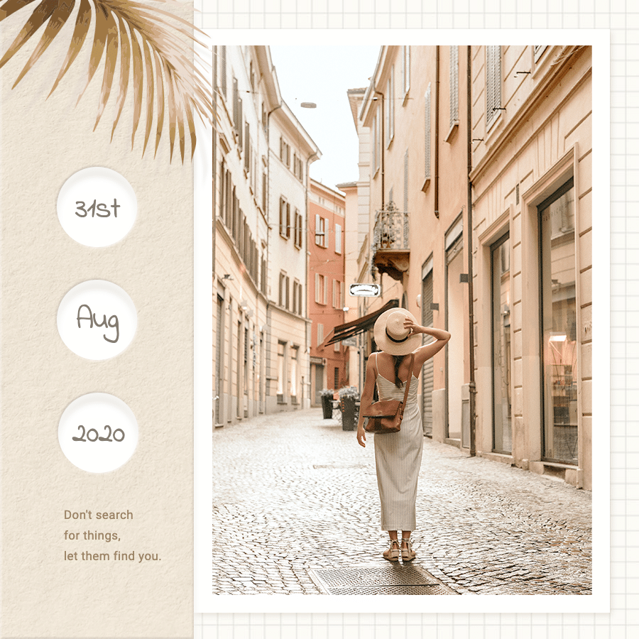 Simple Literary Calendar Record Travel Instagram Post预览效果