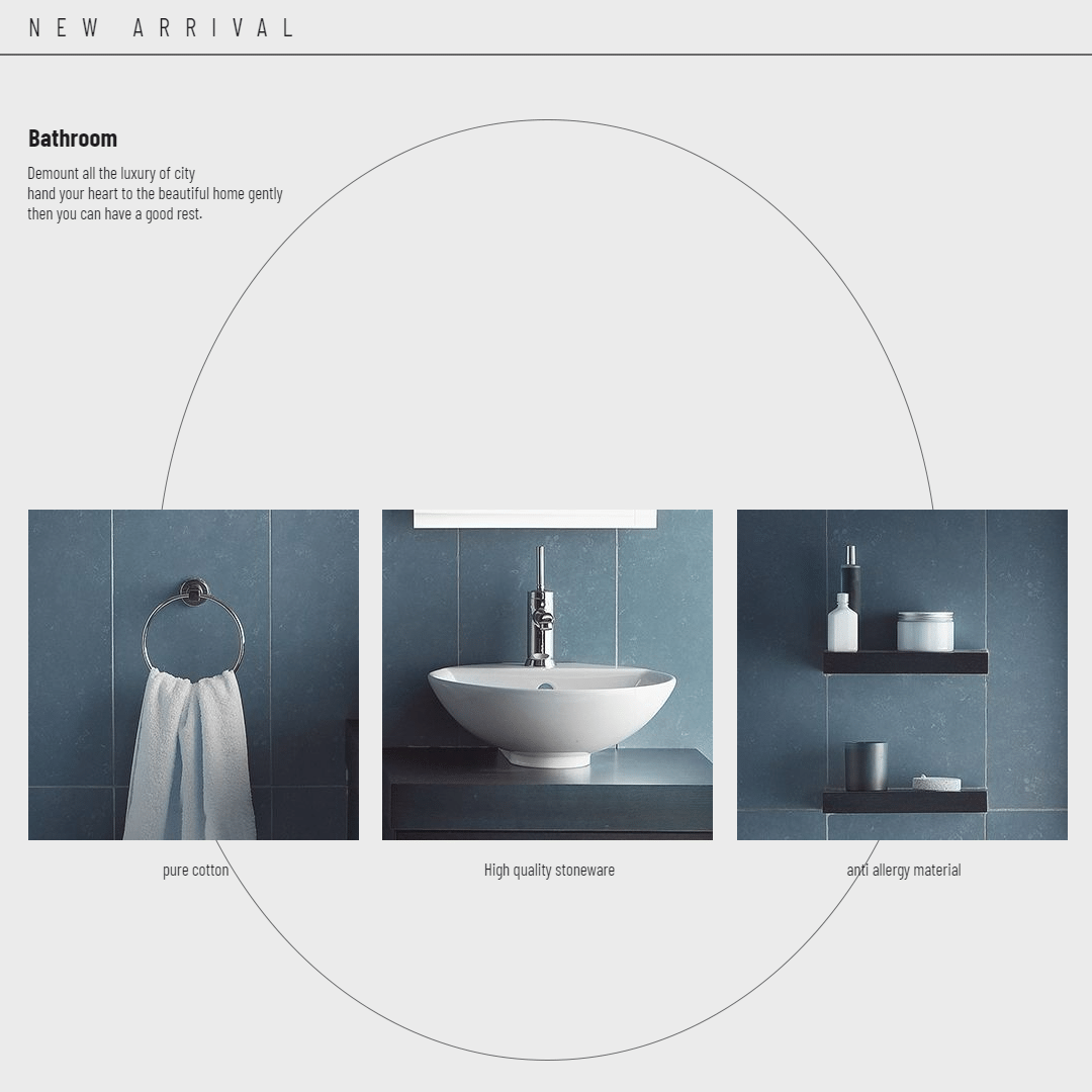 Simple Fashion Style Bathroom Decor Promotion Ecommerce Product Image预览效果