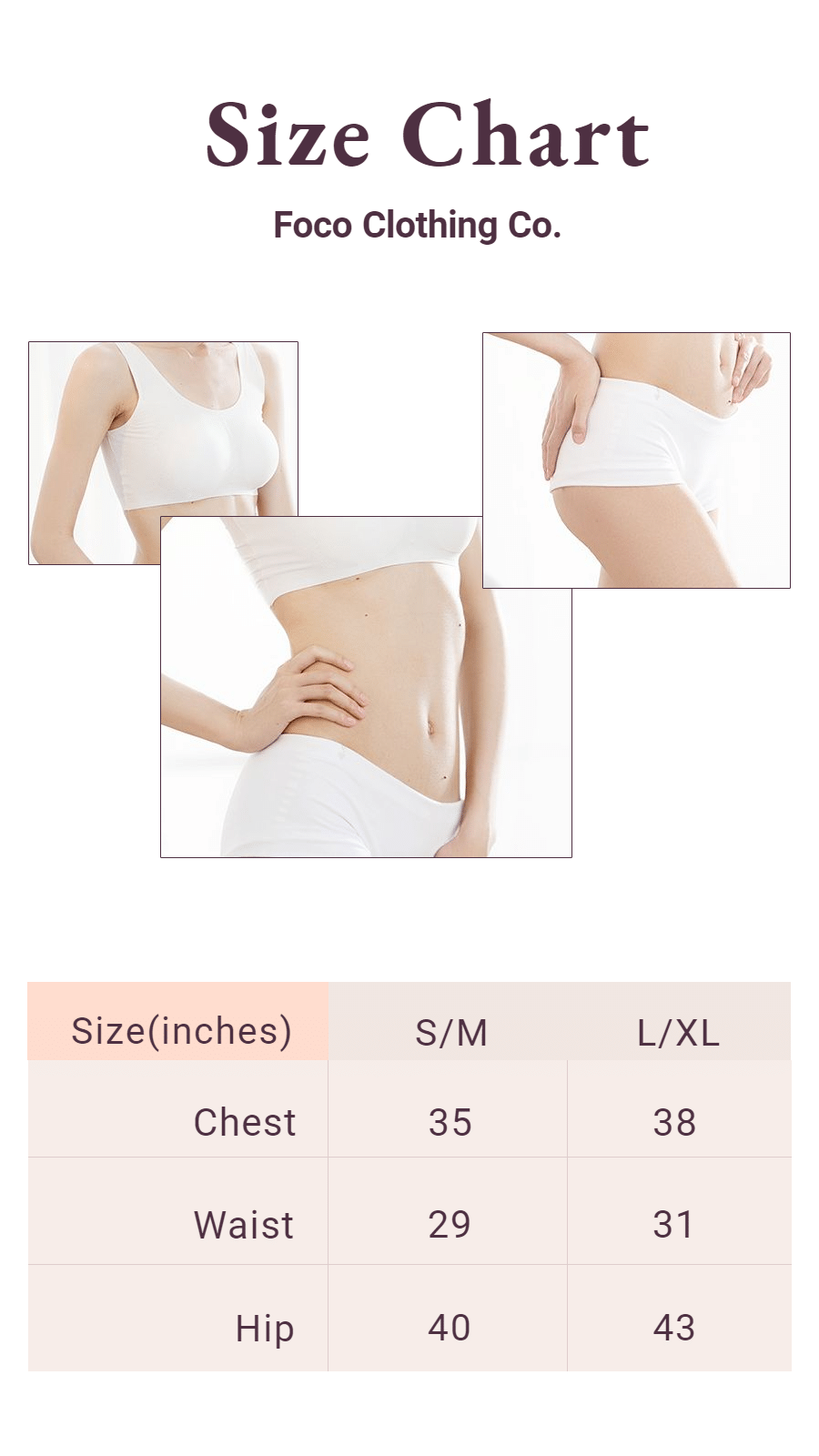 Fashion Women's Underware Size Chart Display Instagram Story