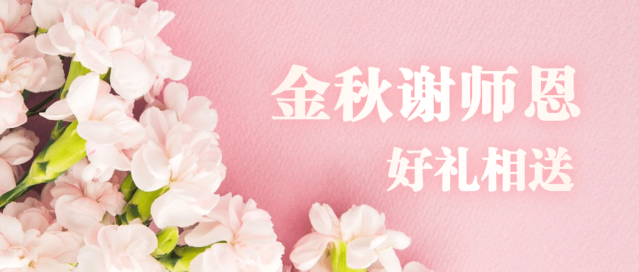 教师节促销优惠活动公众号首图预览效果