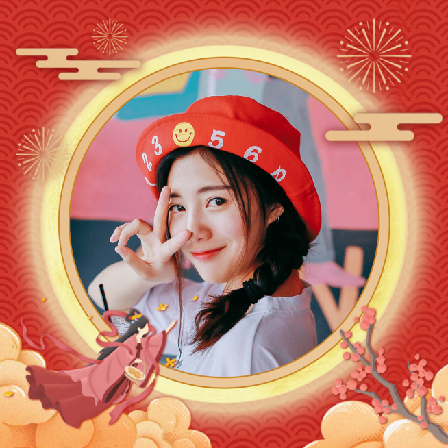 中秋微信头像手绘复古预览效果
