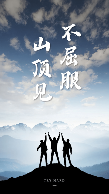 山顶见不屈服正能量励志手机海报预览效果