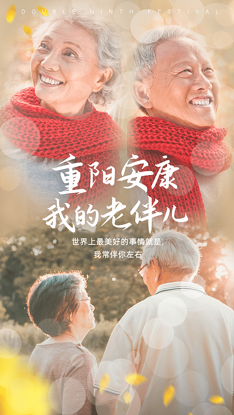 重阳节祝福重阳安康融图晒照手机海报
