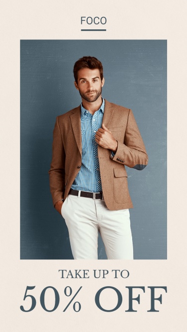 Men's Fashion Business Casual Suit Discount Sale Promo Ecommerce Story