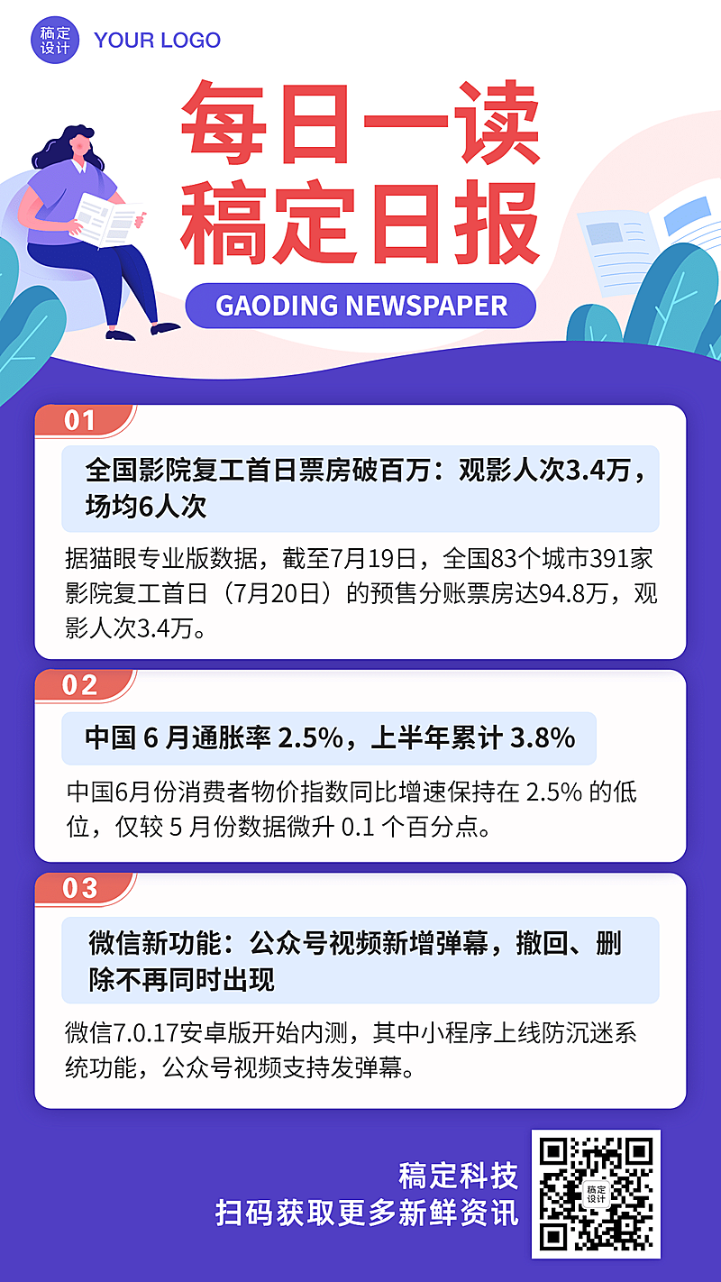 早报日报快讯新闻消息快报手机海报