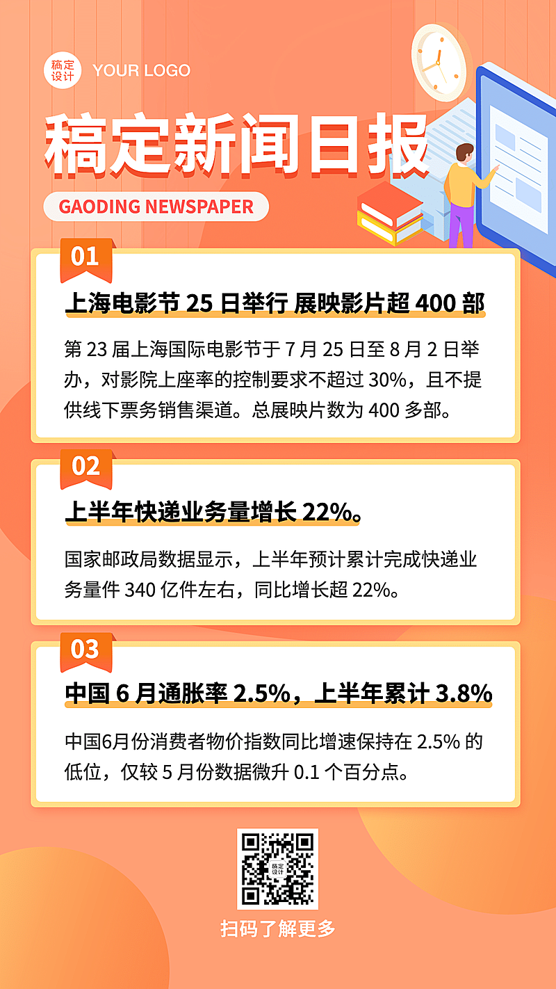 早报日报快讯新闻消息快报手机海报