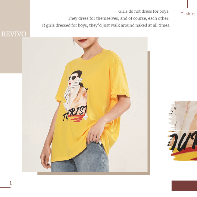 Simple Fashion Style Women's Wear T-Shirt New Arrival Display Ecommerce Product Image预览效果