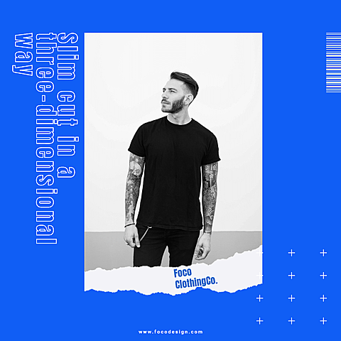 Pure Blue Background Simple Fashion Men's Wear New Arrival Ecommerce Product Image