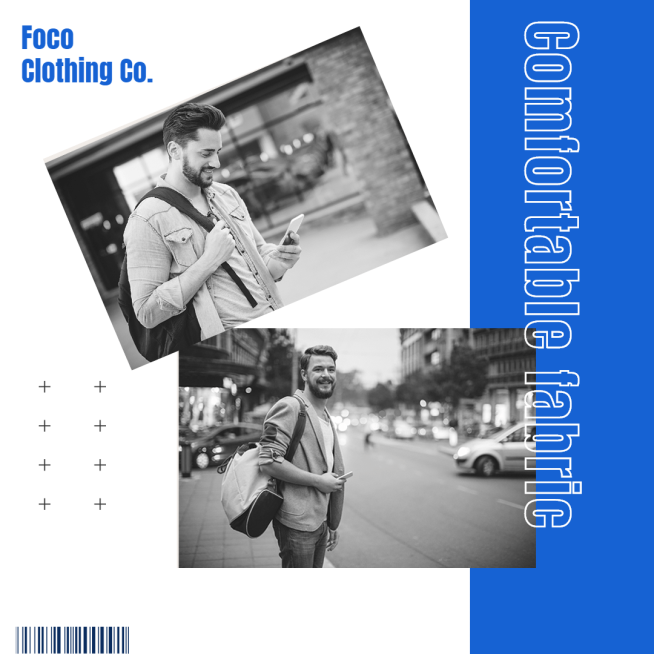 Blue Color Rectangle Simple Fashion Men's Wear New Arrival Ecommerce Product Image预览效果
