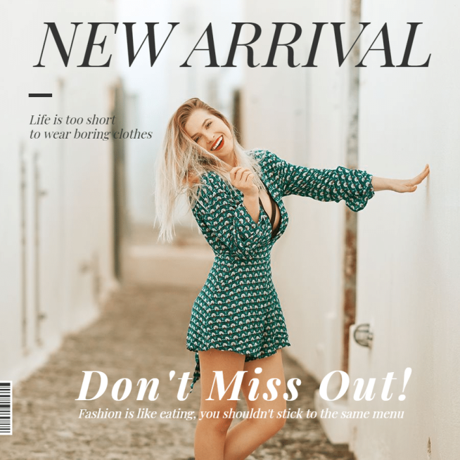Bar Code Element Simple Fashion Style Women's Wear New Arrival Ecommerce Product Image预览效果