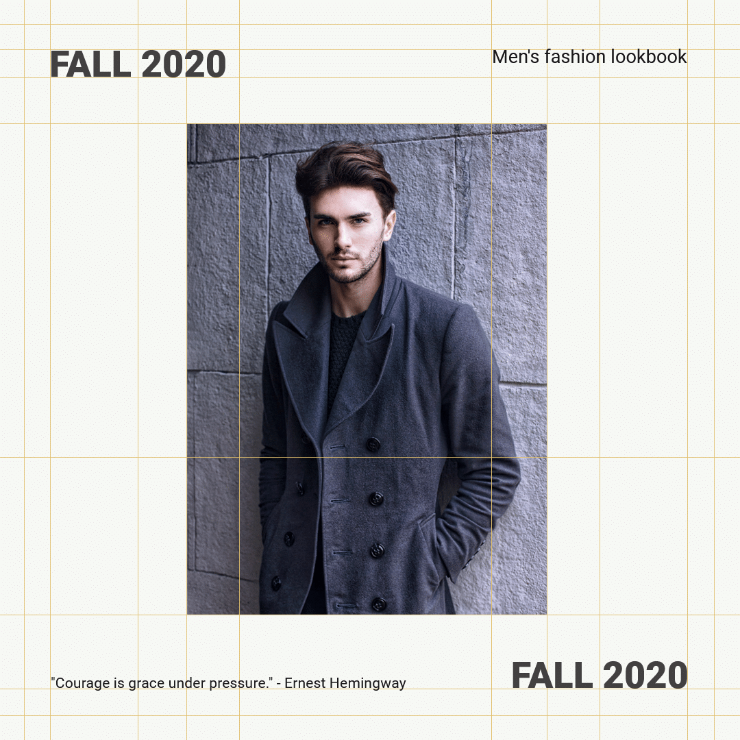Fall 2020 Men Clothing New Arrival Promotion Template Fashion Simple Style Poster Ecommerce Product预览效果