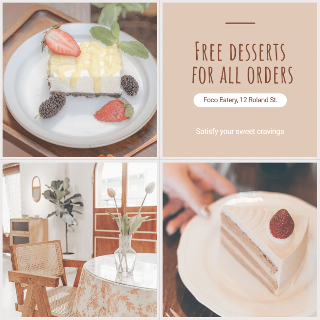 Literary Style Dessert Promotion Ecommerce Product Image预览效果