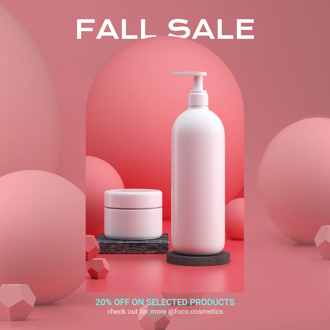 Cute Style Cosmetics Fall Sale Ecommerce Product Image预览效果