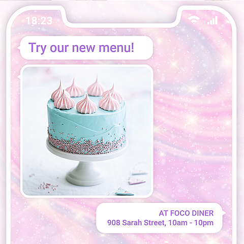 Mobile Interface Simulation Cute Style Dessert New Menu Ecommerce Product Image