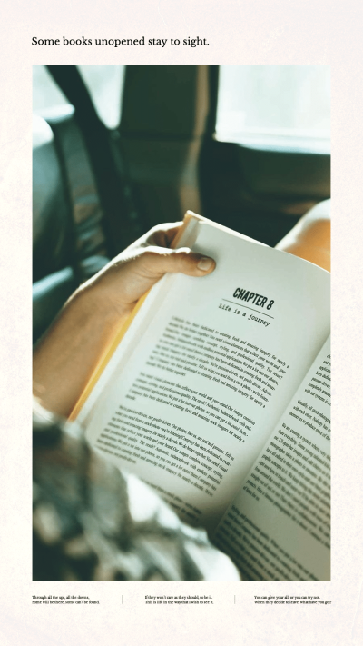 Reading Photo Simple Fashion Style Poster Instagram Story