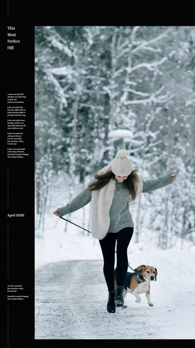 Literary Snow Winter Outdoor Woman Personal Show Instagram Story