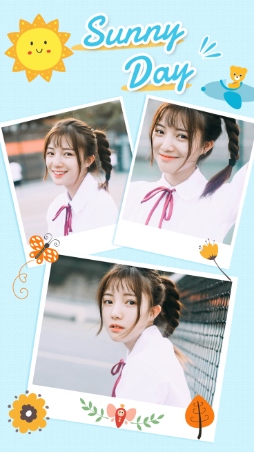 拍立得可爱展示多图拼图展示预览效果