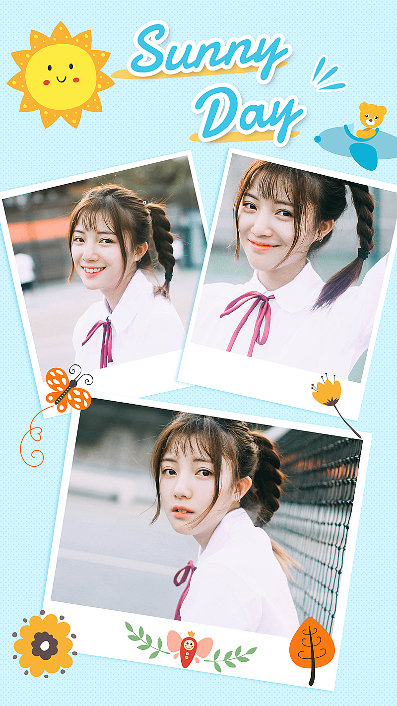 拍立得可爱展示多图拼图展示