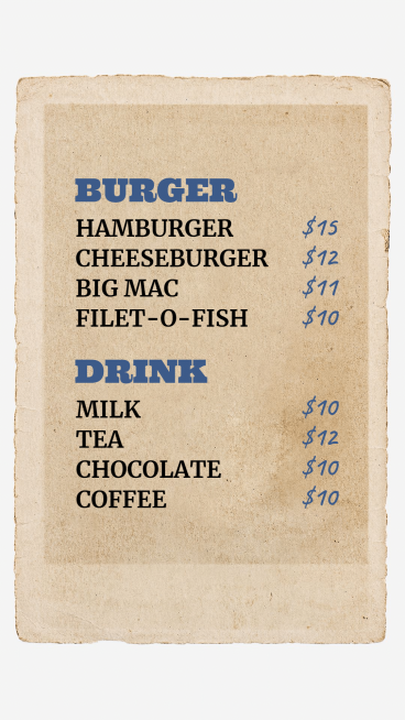 Retro Style Restaurant Delicacy Price List Ecommerce Story预览效果