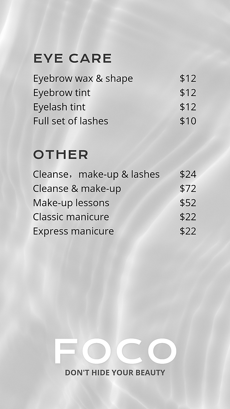 Fashion Cosmetics Promotion Price List Ecommerce Story