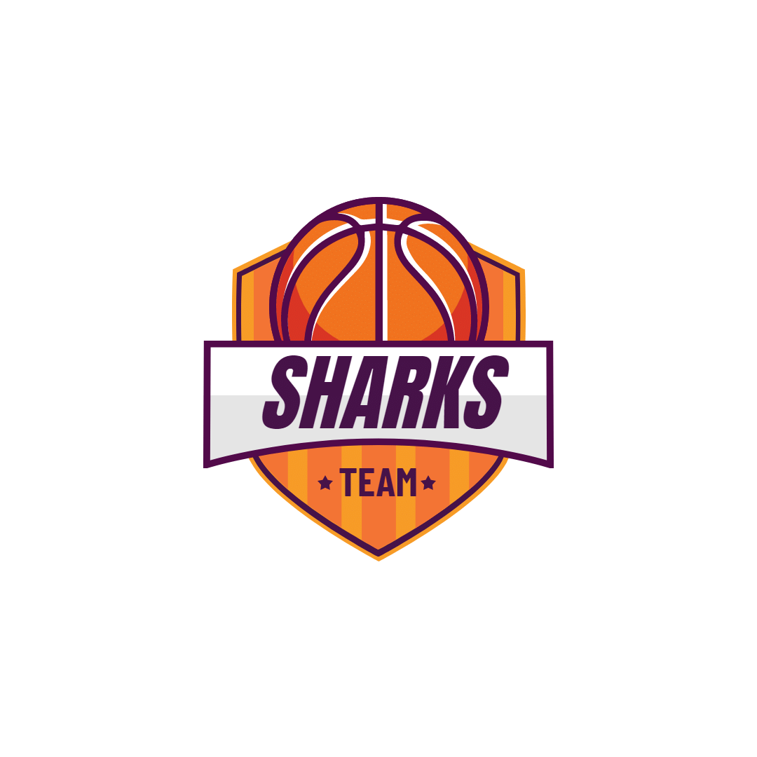 Creative Style Sharks Team Basketball Shop Logo Image